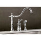 KINGSTON Brass Templeton Single-Handle Widespread Kitchen Faucet with Brass Sprayer - Polished Chrome