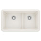 BLANCO Ikon SILGRANIT 33" Double Bowl Apron-Front Farmhouse Sink with Low Divide