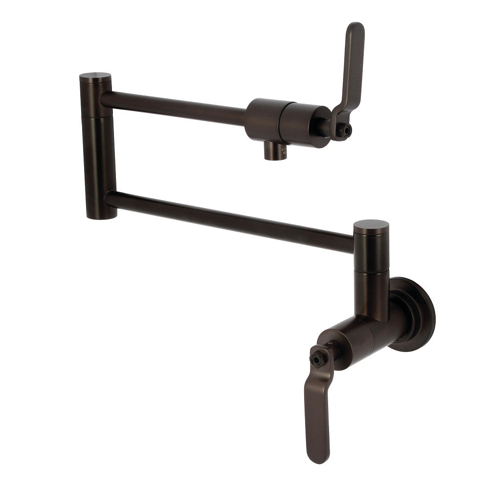 Kingston Brass KS4103KL Whitaker Wall Mount Pot Filler Faucet, Antique Brass with foldable swing arms