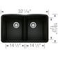 BLANCO Diamond SILGRANIT 32" 50/50 Double Bowl Undermount Kitchen Sink