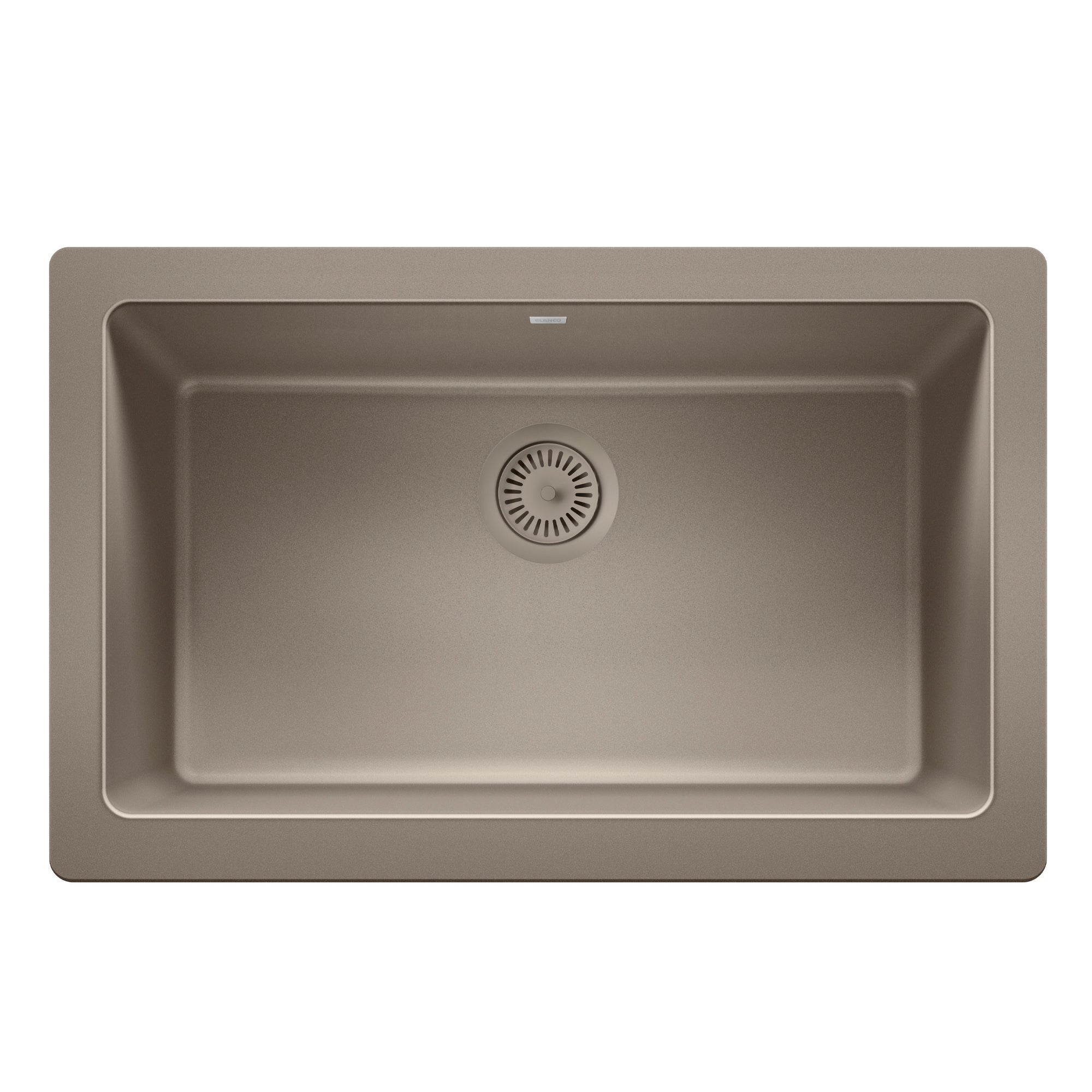 Color-Coordinated Metal Basket Strainer - Anthracite in a stylish kitchen sink.