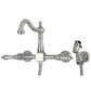 Kingston KS1263ALBS Heritage Two-Handle Wall Mount Bridge Kitchen Faucet with Brass Sprayer, Antique Brass.