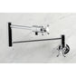 Kingston Brass KS4103BX Metropolitan Wall Mount Pot Filler Faucet, Antique Brass, chrome finish, foldable swing arms.