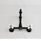 Kingston KS1263PX Heritage Two-Handle Wall Mount Bridge Kitchen Faucet, Antique Brass with black finish