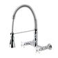 Gourmetier GS1243PX Heritage Double-Handle Wall-Mount Pre-Rinse Bridge Kitchen Faucet, Antique Brass