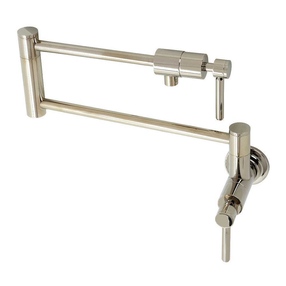 Kingston Brass KS4103DL Concord Wall Mount Pot Filler Faucet, Antique Brass with polished nickel finish