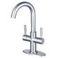 Kingston Brass LS8553DL Concord Double-Handle Bar Faucet, Brushed Brass with high spout for easy use.
