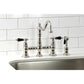 Kingston KS3277PKLBS Duchess Bridge Kitchen Faucet with Brass Sprayer, Brushed Brass