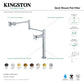 Kingston Brass KS4708ZX Millennium Deck Mount Pot Filler Faucet, Brushed Nickel with dual swing spout and cross handles design.