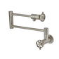 Kingston Brass KS4103RKZ Wendell Wall Mount Pot Filler Faucet with Knurled Handle, Antique Brass, elegant design, foldable swing arms