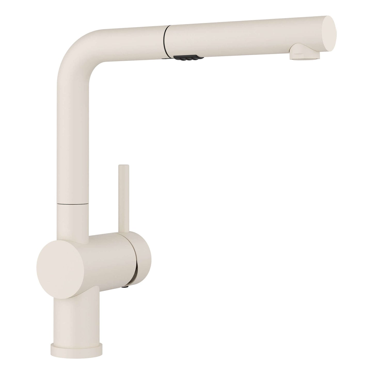 BLANCO Linus Low Arc Pull-Out Dual-Spray Kitchen Faucet - soft white finish for limited clearance spaces.