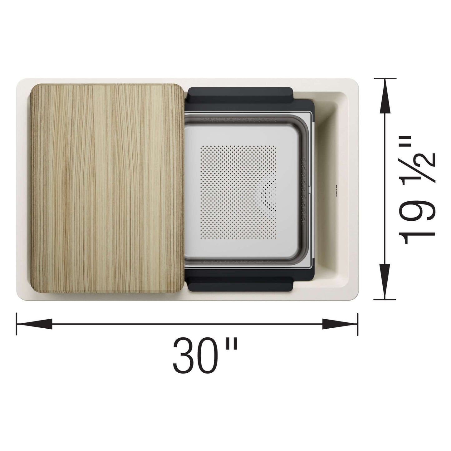 BLANCO Inteos SILGRANIT 30" Single Bowl Reversible Undermount Workstation Kitchen Sink