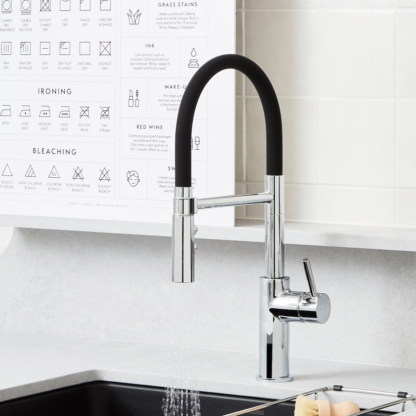 BLANCO Catris Flexo Semi-Pro Pull-Down Dual-Spray Kitchen Faucet in a modern kitchen setting.