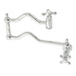 Kingston Brass KS2107AX Heritage Wall Mount Pot Filler Faucet, Brushed Brass with polished chrome finish.