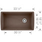 BLANCO Diamond SILGRANIT 33" Super Single Undermount Kitchen Sink