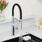 BLANCO Catris Flexo Semi-Pro Pull-Down Dual-Spray Kitchen Faucet in a modern kitchen setting with a flexible rubber hose.