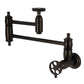 Kingston Brass KS3103RKX Webb Wall Mount Pot Filler Faucet with Knurled Handle, Antique Brass in oil rubbed bronze finish