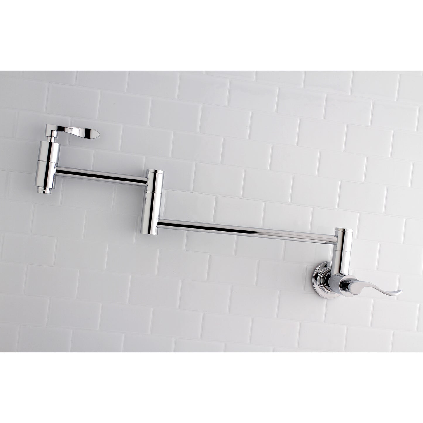 Kingston Brass KS8108DFL NuWave Wall Mount Pot Filler Faucet, Brushed Nickel