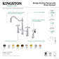 Kingston KS1273AXBS Heritage Bridge Kitchen Faucet with Brass Sprayer, Antique Brass design showcasing gooseneck and side sprayer.