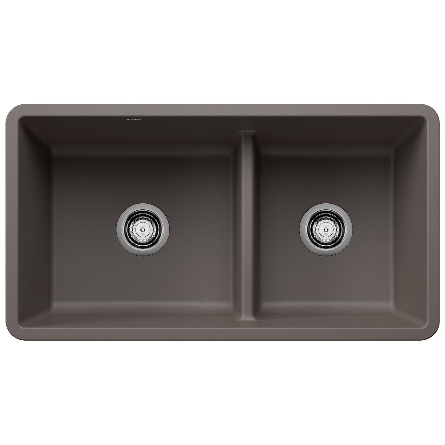 BLANCO Precis SILGRANIT 33" 60/40 Reversible Double Bowl Undermount Kitchen Sink with Low Divide