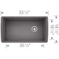 BLANCO Diamond SILGRANIT 33" Super Single Undermount Kitchen Sink