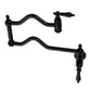 Kingston Brass KS2107PKL Duchess Wall Mount Pot Filler Faucet, Brushed Brass - black porcelain handles