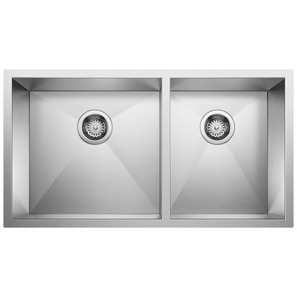 BLANCO Precision R10 33" 60/40 Double Bowl Undermount Stainless Steel Kitchen Sink