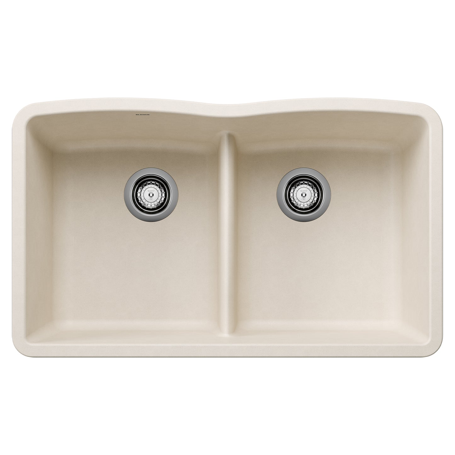 BLANCO Diamond SILGRANIT 32" 50/50 Double Bowl Undermount Kitchen Sink with Low Divide - top view of sink