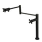 Kingston Brass KS4703PKX Duchess Deck Mount Pot Filler Faucet, Antique Brass with black porcelain handles
