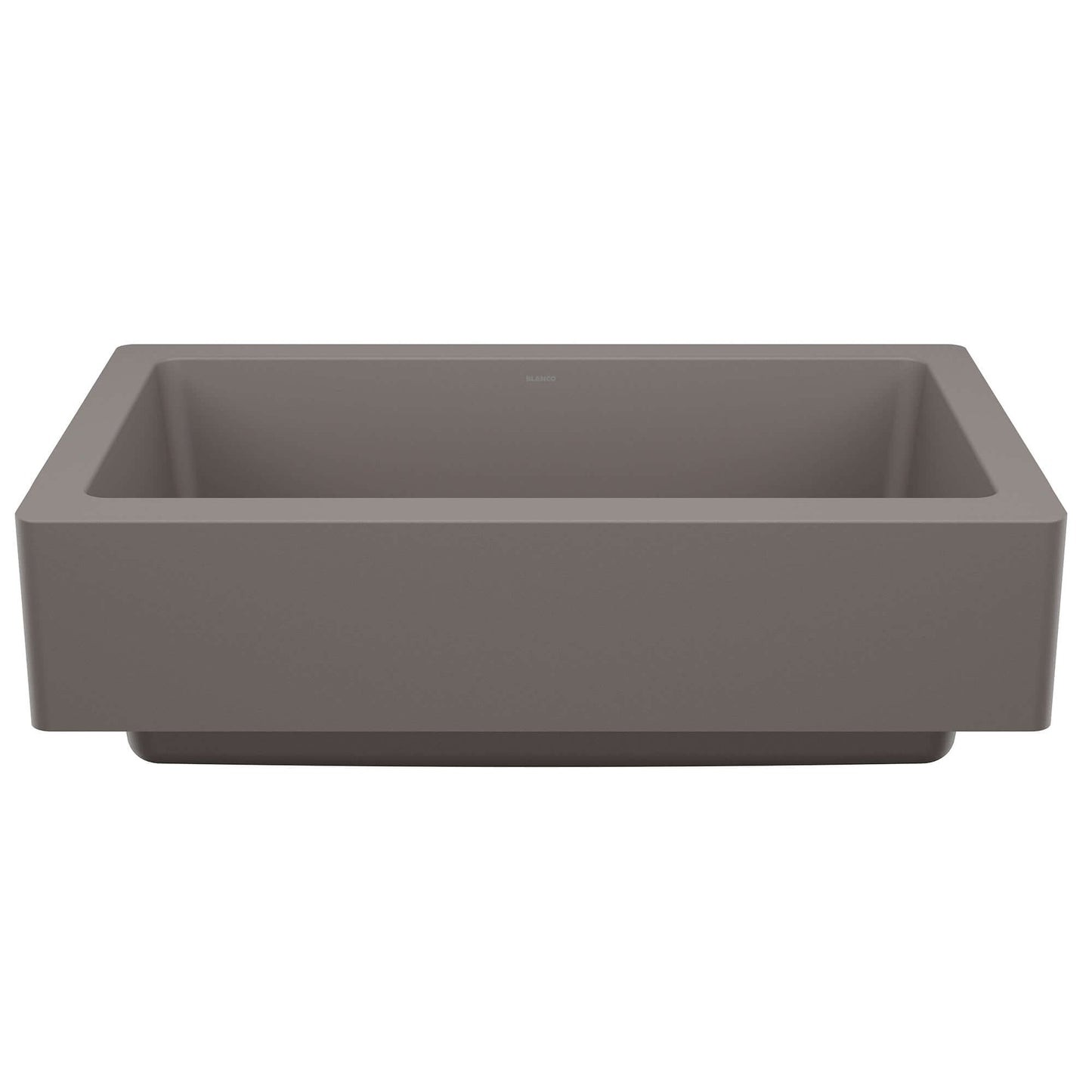 BLANCO VINTERA 30" SILGRANIT Single Bowl Farmhouse Sink in Volcano Gray, featuring contemporary farmhouse design.