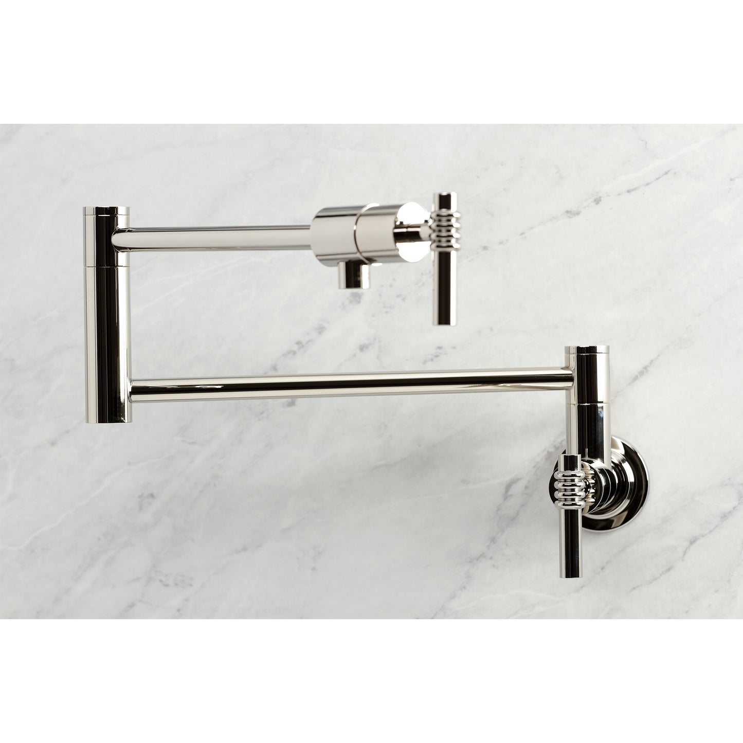 Kingston Brass KS4103ML Milano Wall Mount Pot Filler Faucet, Antique Brass image showcasing design and functionality