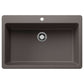 BLANCO Liven SILGRANIT 33" Super Single Dual Mount Kitchen Sink