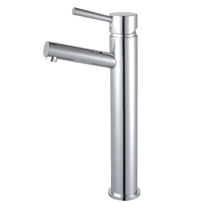 Fauceture LS8413DL Concord Single-Handle Vessel Sink Faucet, Brushed Brass side profile view showcasing compact design.