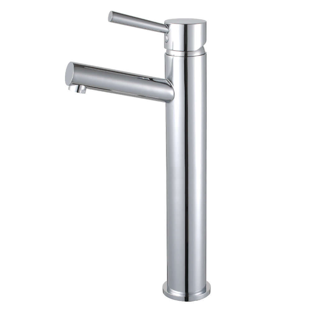 Fauceture LS8413DL Concord Single-Handle Vessel Sink Faucet, Brushed Brass side profile view showcasing compact design.