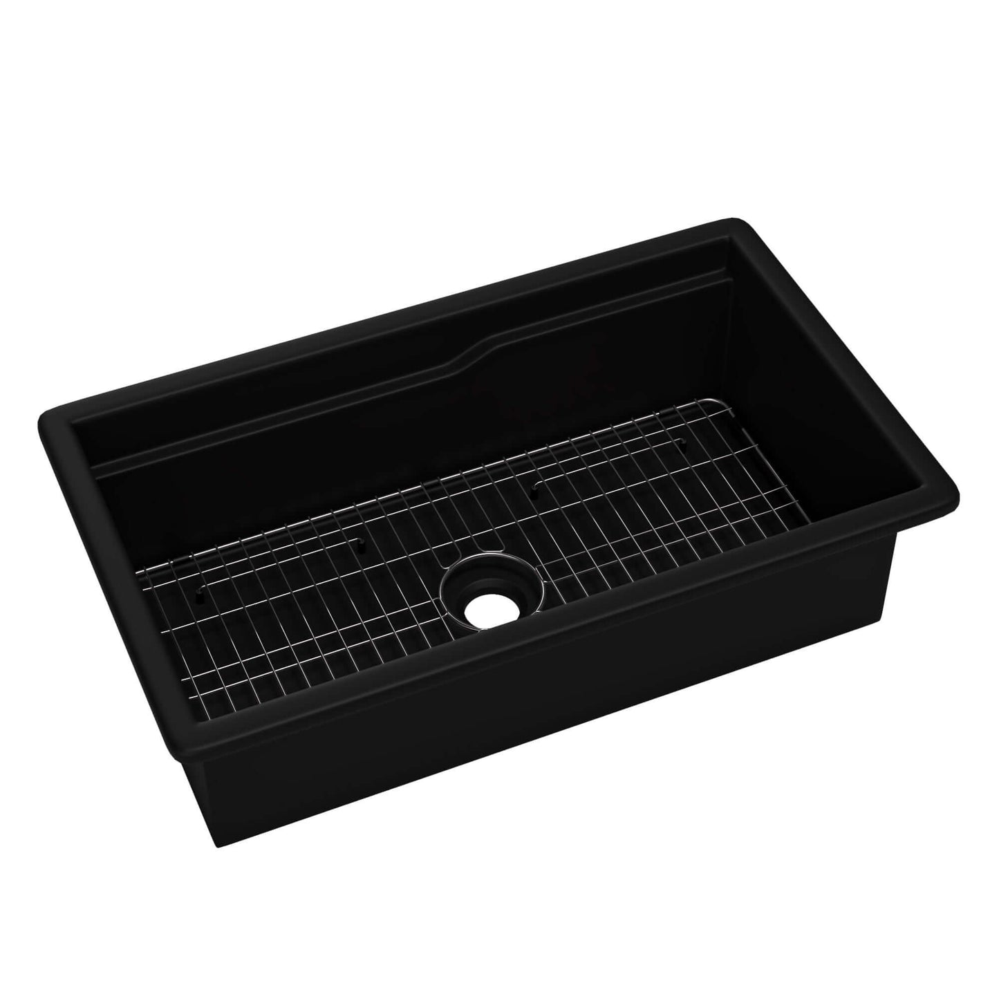 Alfi 32" Dual Mount Fireclay Workstation Kitchen Sink - ABFS3219SUD with stainless steel grid