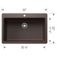 BLANCO Liven SILGRANIT 33" Super Single Dual Mount Kitchen Sink