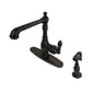 Gourmetier GSY7208ACLBS American Classic Single-Handle Kitchen Faucet with Brass Sprayer, Brushed Nickel in Oil Rubbed Bronze finish.