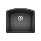 BLANCO Diamond SILGRANIT 24" Single Bowl Undermount Kitchen Sink in sleek black finish.