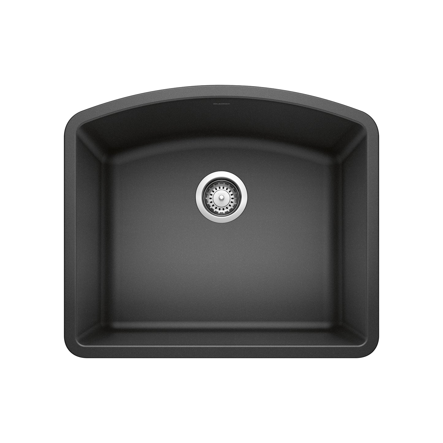 BLANCO Diamond SILGRANIT 24" Single Bowl Undermount Kitchen Sink in sleek black finish.