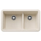 BLANCO Ikon SILGRANIT 33" Double Bowl Apron-Front Farmhouse Sink with Low Divide