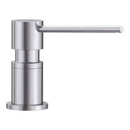 BLANCO Lato Soap Dispenser in stainless steel finish with sleek lever design for kitchen use