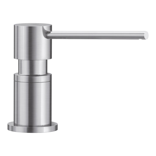 BLANCO Lato Soap Dispenser in stainless steel finish with sleek lever design for kitchen use