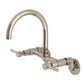 Kingston Brass KS814SB Concord Wall Mount Bridge Kitchen Faucet in a sleek, stylish design with a high-arc gooseneck.