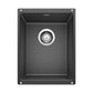 BLANCO Precis SILGRANIT 13" Undermount Bar Sink featuring a sleek design with a round drain in the center.