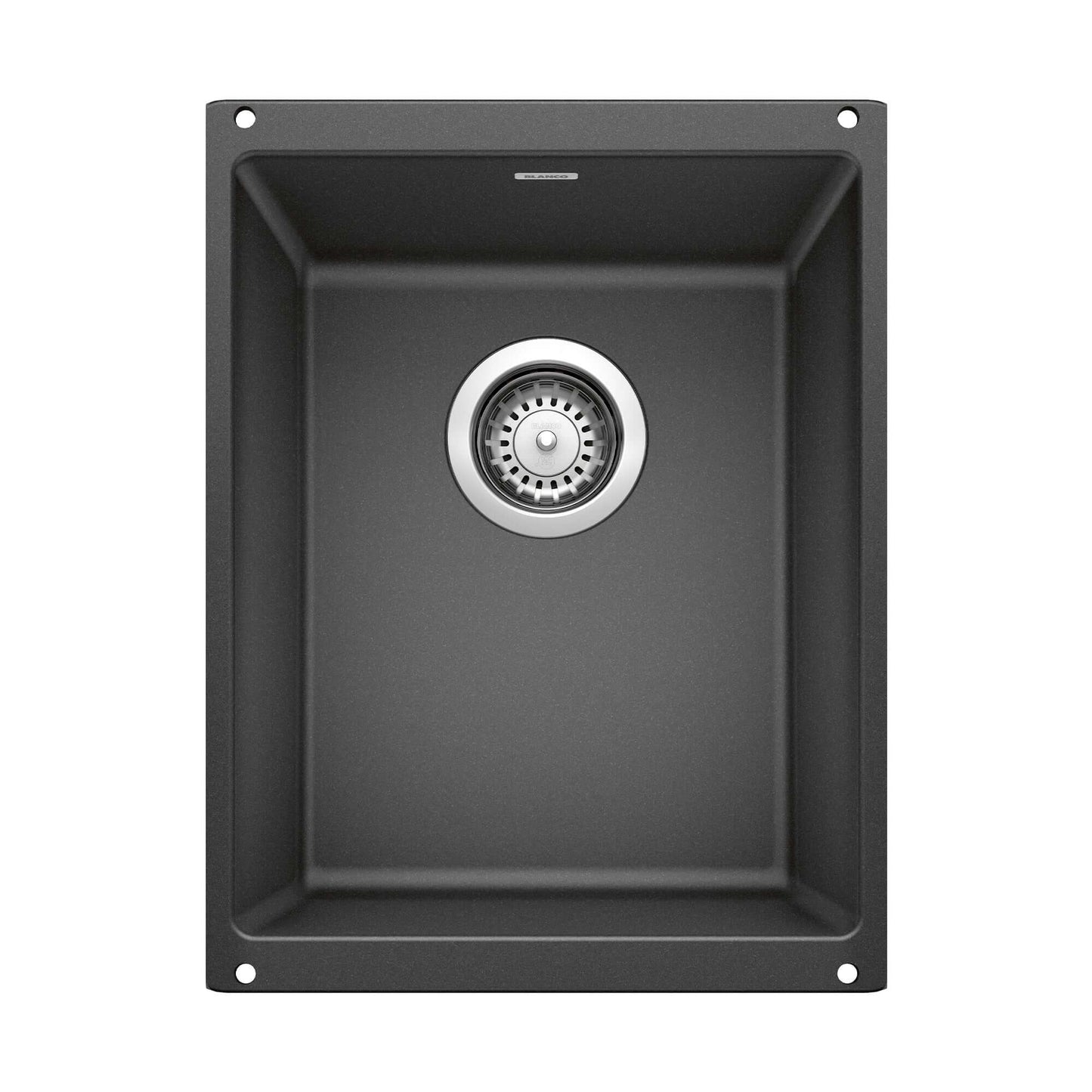 BLANCO Precis SILGRANIT 13" Undermount Bar Sink featuring a sleek design with a round drain in the center.