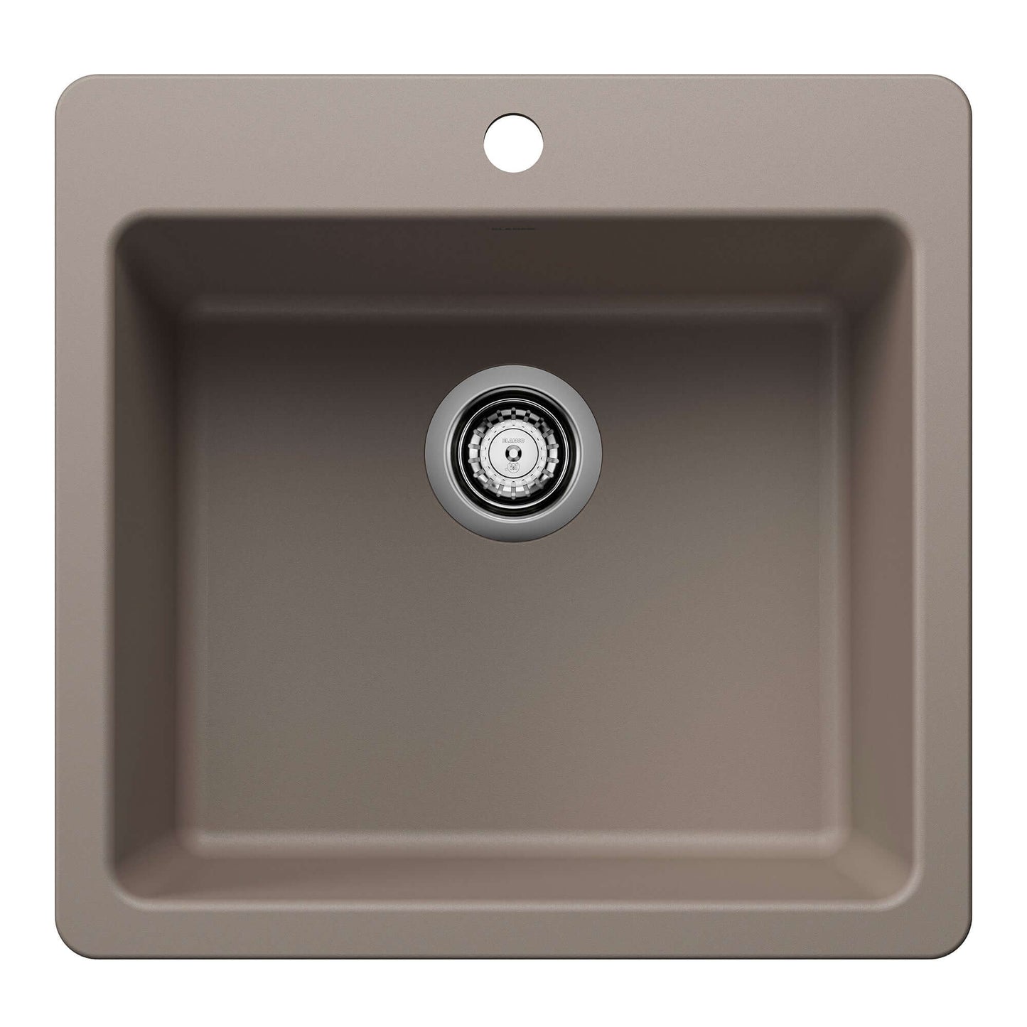 BLANCO Liven SILGRANIT 21" Single Bowl Dual Mount Kitchen Sink in a space-efficient design.