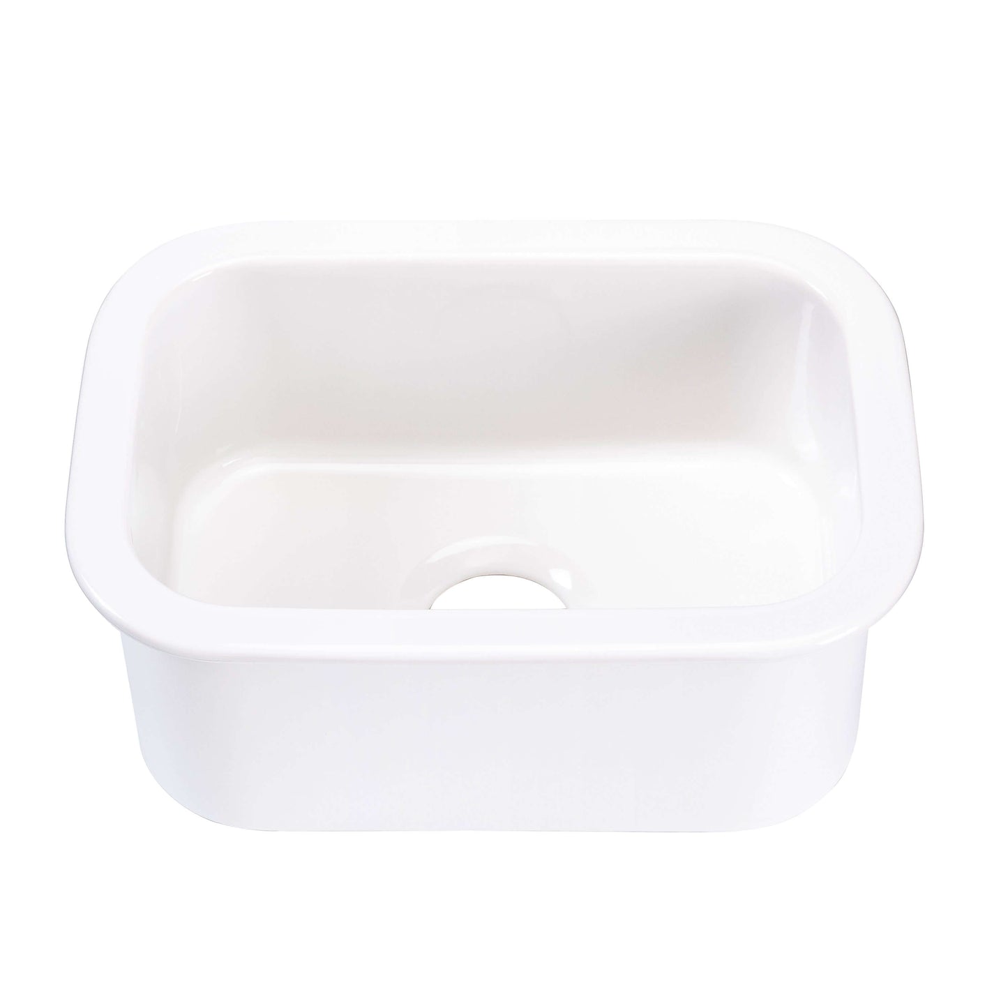 Alfi 13" x 19" Dual Mount Fireclay Prep Sink - ABF1319UD in white, showing a compact rectangular design for versatile installation.