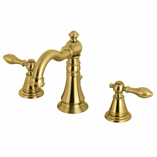 KINGSTON Brass Fauceture English Classic Widespread Bathroom Faucet - Brushed Brass