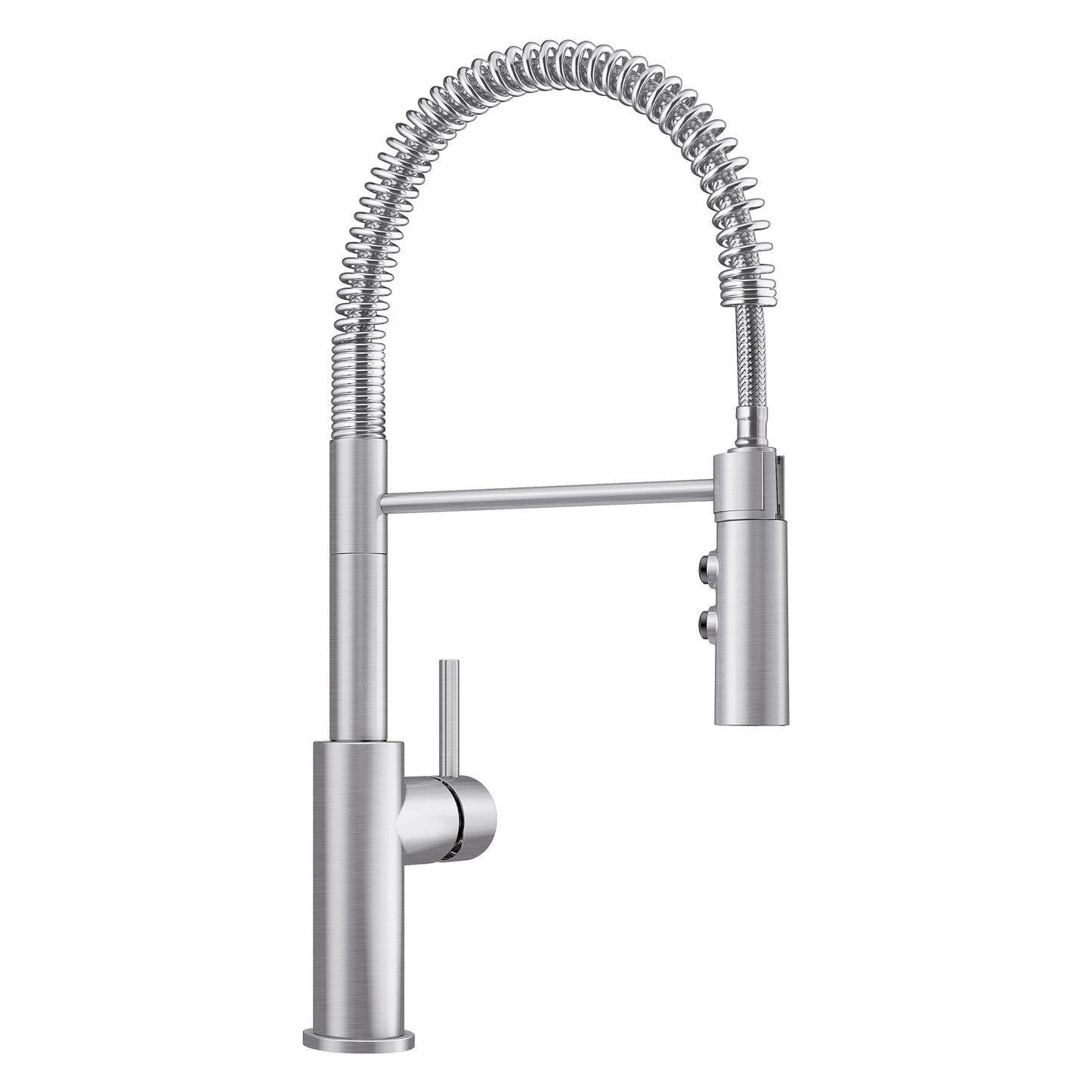 BLANCO Catris Semi-Pro Pull-Down Dual-Spray Kitchen Faucet with spring-coil design and solid brass body.