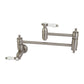 Kingston Brass KS3103BPL Bel-Air Wall Mount Pot Filler Faucet, Antique Brass with white porcelain levers